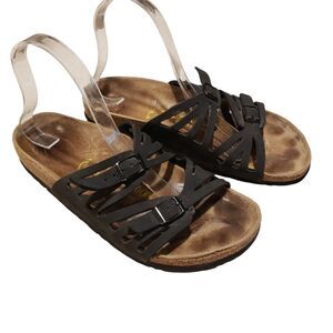 Birkenstock Granada Womens 39 US 8  Black Leather Slide Sandals